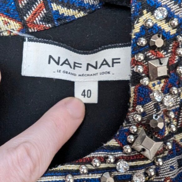 Naf Naf Sleeveless Jewelled Neckline Dress - Picture 6 of 7